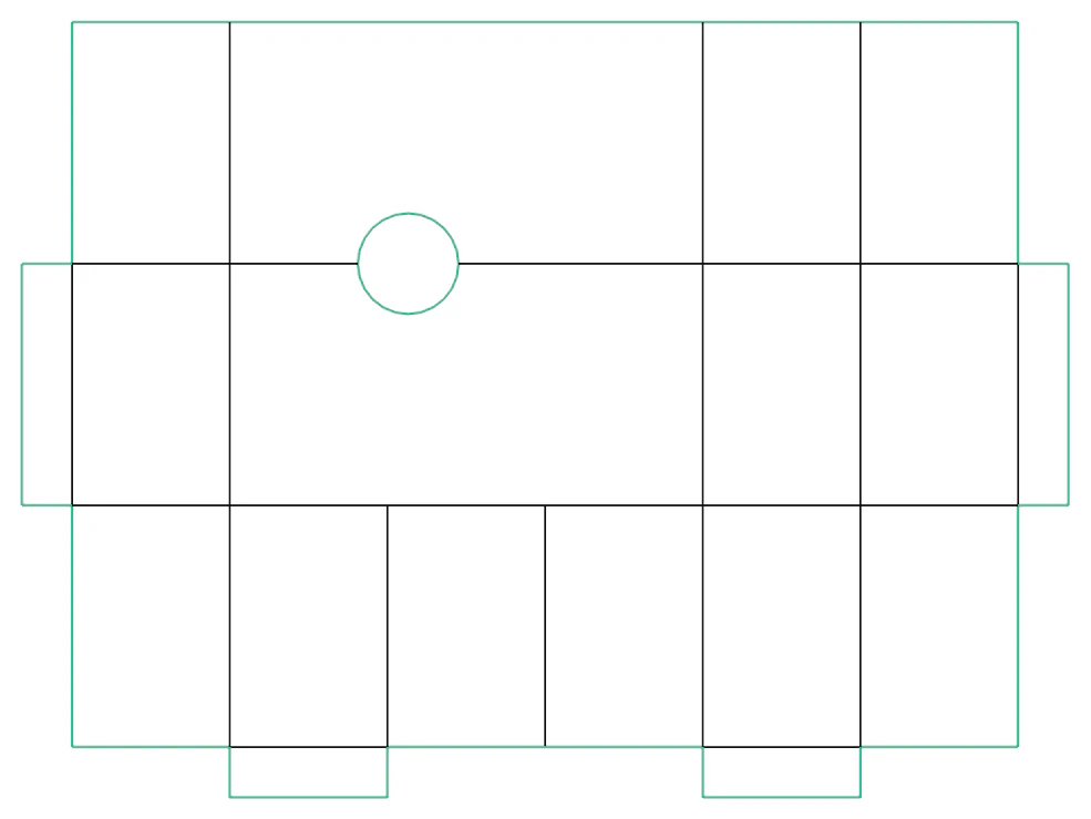 2D design of a laser-cuttable part.